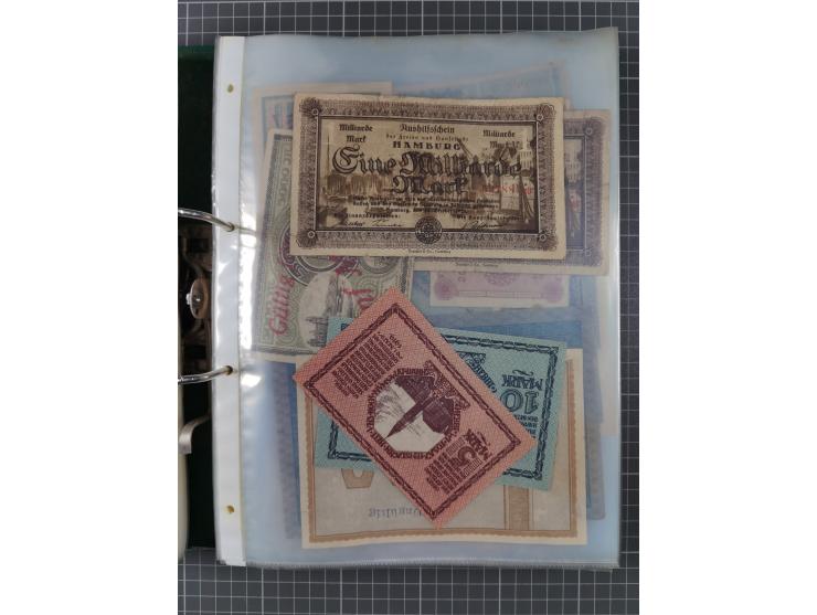 ALLE WELT: 1898/1984 ca., über 300 Banknoten, u.a Deutsches Reich, sowie Notgeld, II-III