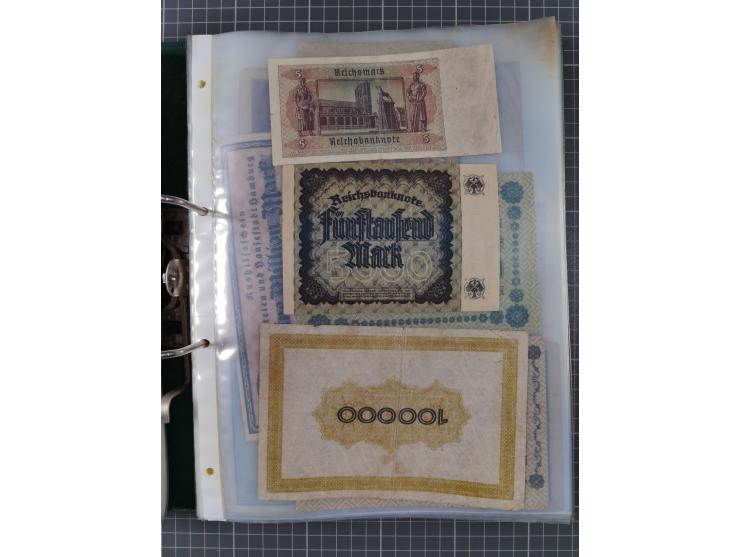 ALLE WELT: 1898/1984 ca., über 300 Banknoten, u.a Deutsches Reich, sowie Notgeld, II-III