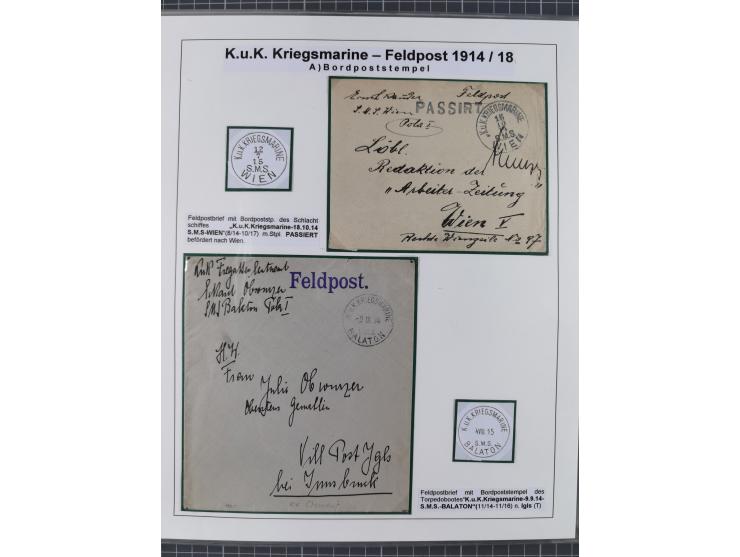 1901/18, Kriegsmarine Schiffspost, reichhaltige Ausstellungs-Sammlung mit über 80 Briefen und Karten, bessere Stücke dabei mi