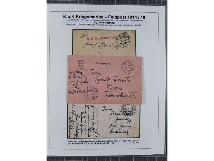 1901/18, Kriegsmarine Schiffspost, reichhaltige Ausstellungs-Sammlung mit über 80 Briefen und Karten, bessere Stücke dabei mi