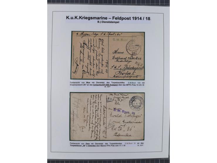 1901/18, Kriegsmarine Schiffspost, reichhaltige Ausstellungs-Sammlung mit über 80 Briefen und Karten, bessere Stücke dabei mi