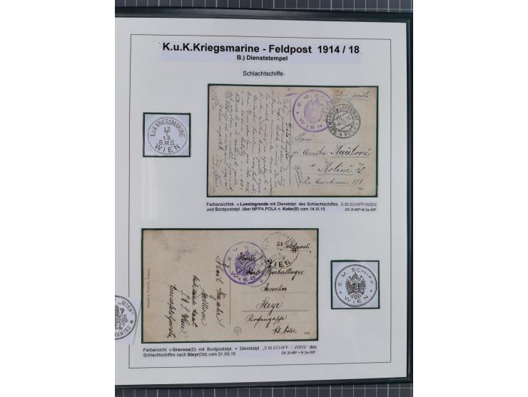 1901/18, Kriegsmarine Schiffspost, reichhaltige Ausstellungs-Sammlung mit über 80 Briefen und Karten, bessere Stücke dabei mi