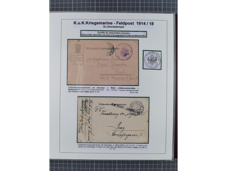 1901/18, Kriegsmarine Schiffspost, reichhaltige Ausstellungs-Sammlung mit über 80 Briefen und Karten, bessere Stücke dabei mi