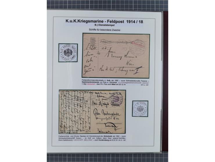 1901/18, Kriegsmarine Schiffspost, reichhaltige Ausstellungs-Sammlung mit über 80 Briefen und Karten, bessere Stücke dabei mi