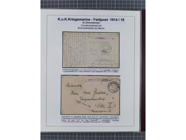 1901/18, Kriegsmarine Schiffspost, reichhaltige Ausstellungs-Sammlung mit über 80 Briefen und Karten, bessere Stücke dabei mi