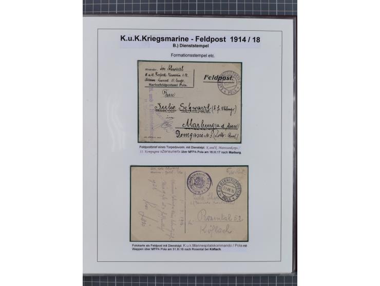 1901/18, Kriegsmarine Schiffspost, reichhaltige Ausstellungs-Sammlung mit über 80 Briefen und Karten, bessere Stücke dabei mi