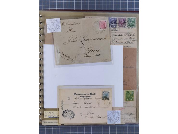 1901/18, Kriegsmarine Schiffspost, reichhaltige Ausstellungs-Sammlung mit über 80 Briefen und Karten, bessere Stücke dabei mi