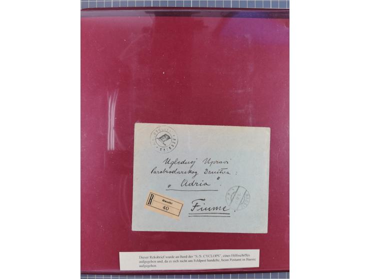 1901/18, Kriegsmarine Schiffspost, reichhaltige Ausstellungs-Sammlung mit über 80 Briefen und Karten, bessere Stücke dabei mi