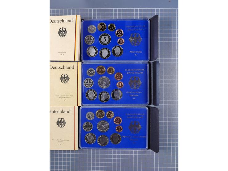 BRD: 2000/01, Kurmünzensätze aller 5 Prägestätten, Spiegelglanz