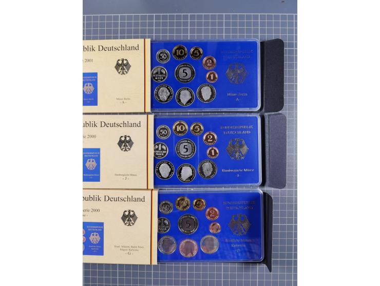 BRD: 2000/01, Kurmünzensätze aller 5 Prägestätten, Spiegelglanz