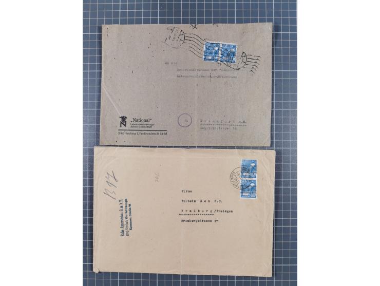 1948, über 120 Briefe und Karten mit Band/Netz-Frankaturen inkl. vieler Einzel- und Mehrfachfrankaturen, dabei bessere Franka