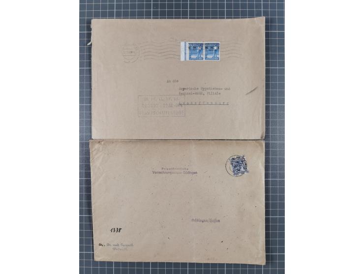 1948, über 120 Briefe und Karten mit Band/Netz-Frankaturen inkl. vieler Einzel- und Mehrfachfrankaturen, dabei bessere Franka