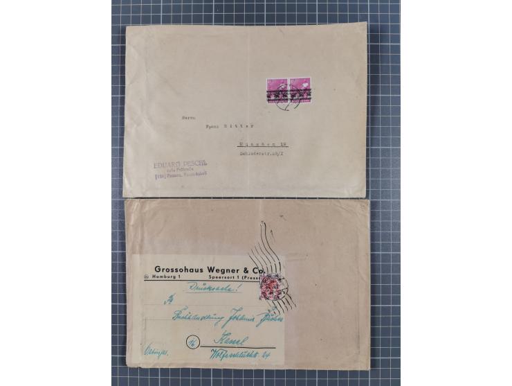 1948, über 120 Briefe und Karten mit Band/Netz-Frankaturen inkl. vieler Einzel- und Mehrfachfrankaturen, dabei bessere Franka