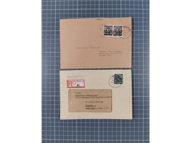 1948, über 120 Briefe und Karten mit Band/Netz-Frankaturen inkl. vieler Einzel- und Mehrfachfrankaturen, dabei bessere Franka