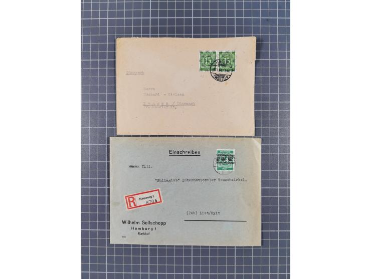 1948, über 120 Briefe und Karten mit Band/Netz-Frankaturen inkl. vieler Einzel- und Mehrfachfrankaturen, dabei bessere Franka