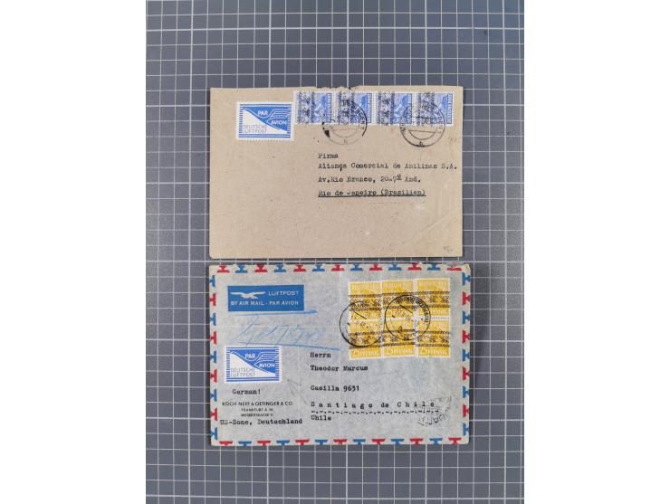 1948, über 120 Briefe und Karten mit Band/Netz-Frankaturen inkl. vieler Einzel- und Mehrfachfrankaturen, dabei bessere Franka