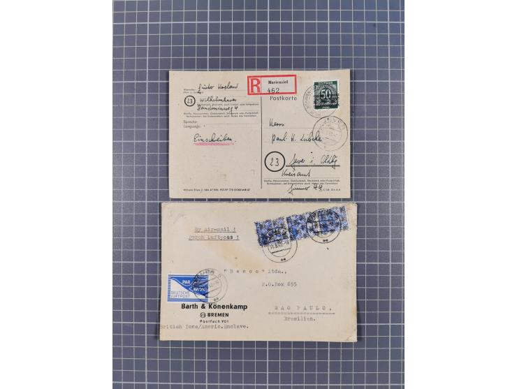 1948, über 120 Briefe und Karten mit Band/Netz-Frankaturen inkl. vieler Einzel- und Mehrfachfrankaturen, dabei bessere Franka