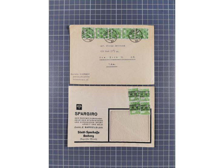 1948, über 120 Briefe und Karten mit Band/Netz-Frankaturen inkl. vieler Einzel- und Mehrfachfrankaturen, dabei bessere Franka