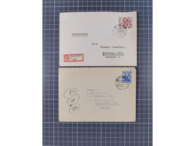 1948, über 120 Briefe und Karten mit Band/Netz-Frankaturen inkl. vieler Einzel- und Mehrfachfrankaturen, dabei bessere Franka
