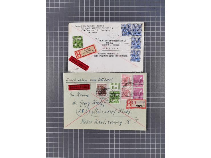 1948, über 120 Briefe und Karten mit Band/Netz-Frankaturen inkl. vieler Einzel- und Mehrfachfrankaturen, dabei bessere Franka