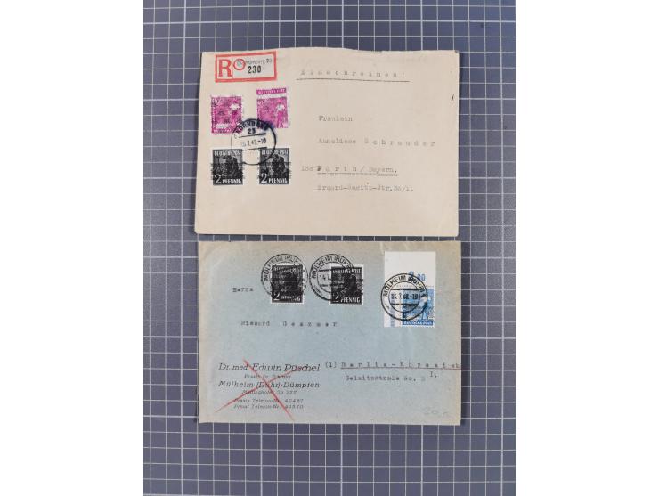 1948, über 120 Briefe und Karten mit Band/Netz-Frankaturen inkl. vieler Einzel- und Mehrfachfrankaturen, dabei bessere Franka