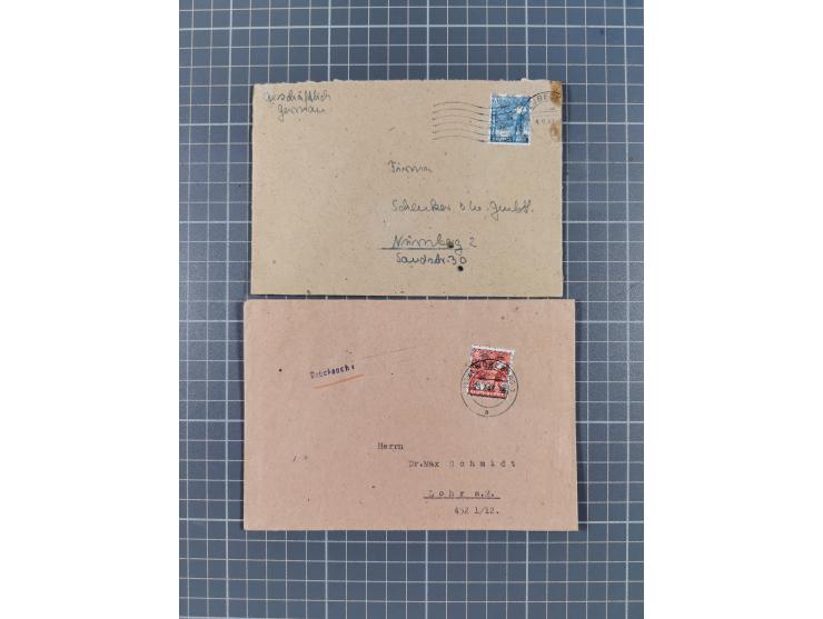 1948, über 120 Briefe und Karten mit Band/Netz-Frankaturen inkl. vieler Einzel- und Mehrfachfrankaturen, dabei bessere Franka