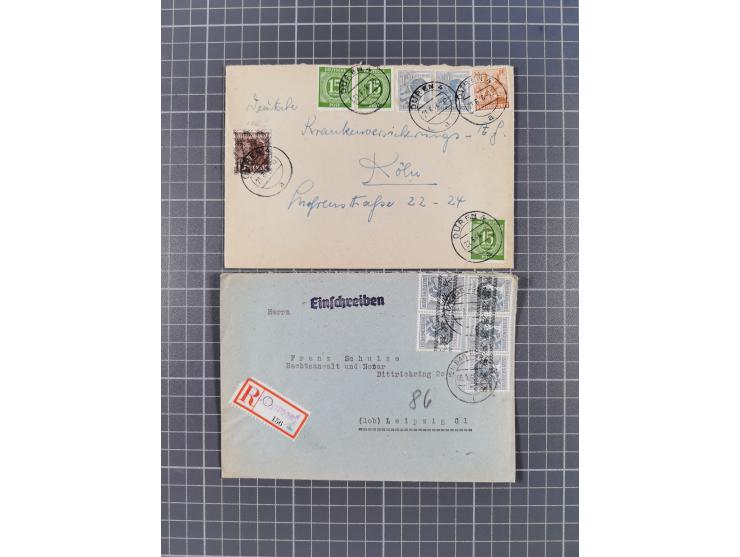 1948, über 120 Briefe und Karten mit Band/Netz-Frankaturen inkl. vieler Einzel- und Mehrfachfrankaturen, dabei bessere Franka