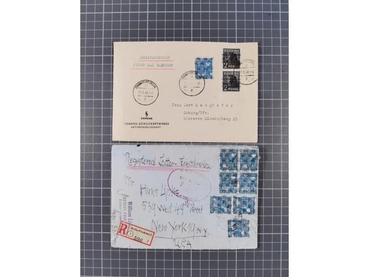 1948, über 120 Briefe und Karten mit Band/Netz-Frankaturen inkl. vieler Einzel- und Mehrfachfrankaturen, dabei bessere Franka