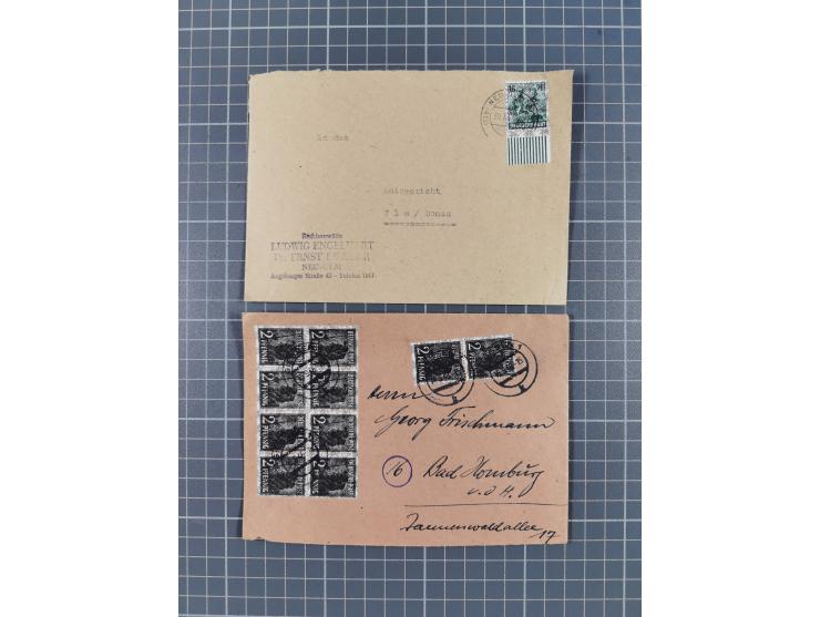 1948, über 120 Briefe und Karten mit Band/Netz-Frankaturen inkl. vieler Einzel- und Mehrfachfrankaturen, dabei bessere Franka