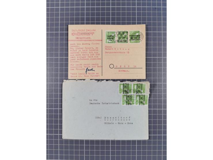 1948, über 120 Briefe und Karten mit Band/Netz-Frankaturen inkl. vieler Einzel- und Mehrfachfrankaturen, dabei bessere Franka
