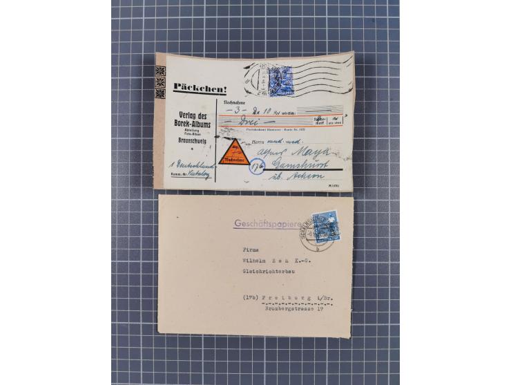 1948, über 120 Briefe und Karten mit Band/Netz-Frankaturen inkl. vieler Einzel- und Mehrfachfrankaturen, dabei bessere Franka