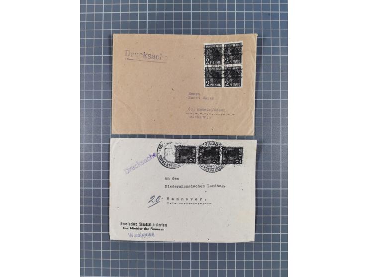 1948, über 120 Briefe und Karten mit Band/Netz-Frankaturen inkl. vieler Einzel- und Mehrfachfrankaturen, dabei bessere Franka