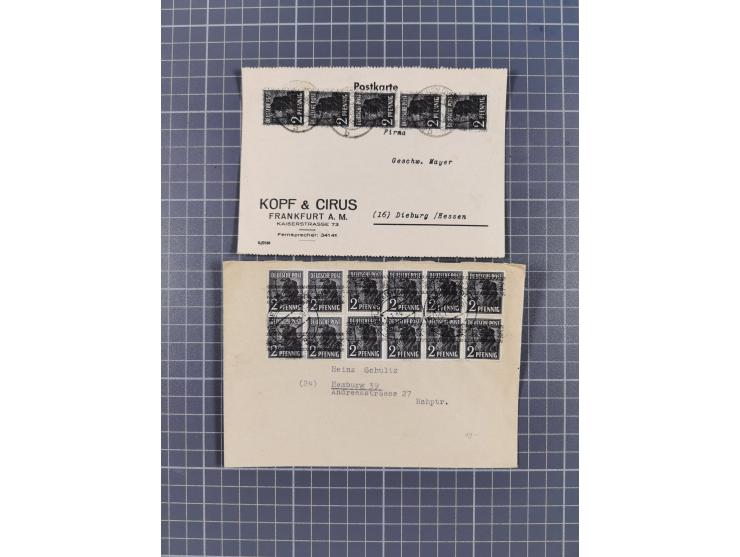 1948, über 120 Briefe und Karten mit Band/Netz-Frankaturen inkl. vieler Einzel- und Mehrfachfrankaturen, dabei bessere Franka