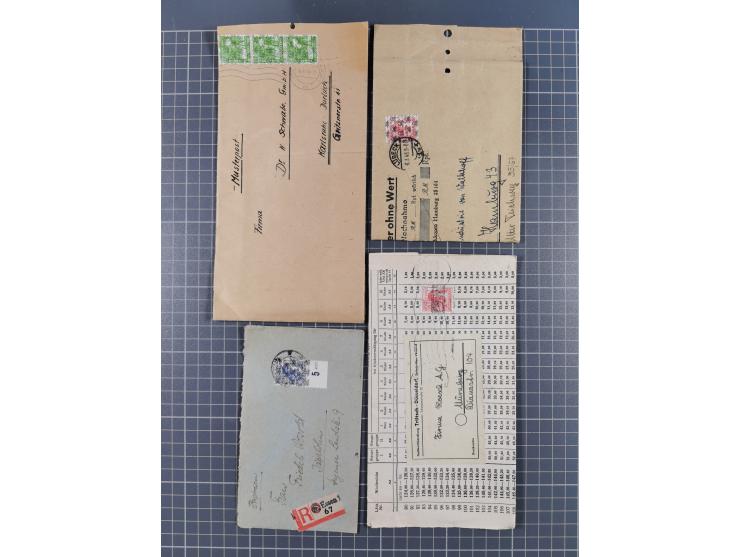 1948, über 120 Briefe und Karten mit Band/Netz-Frankaturen inkl. vieler Einzel- und Mehrfachfrankaturen, dabei bessere Franka