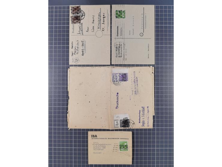 1948, über 120 Briefe und Karten mit Band/Netz-Frankaturen inkl. vieler Einzel- und Mehrfachfrankaturen, dabei bessere Franka