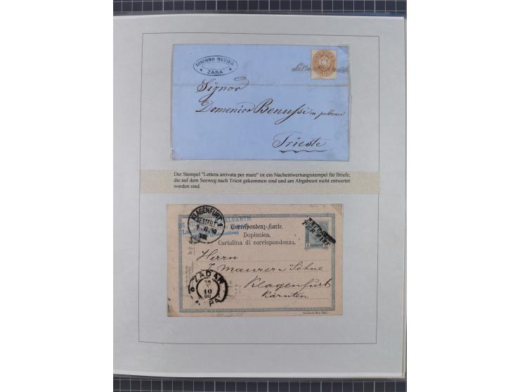 1869/1915, reichhaltige Schiffspost-Sammlung mit über 60 Briefen und Karten, inklusive Ungarn-Kroatien, viele interessante St