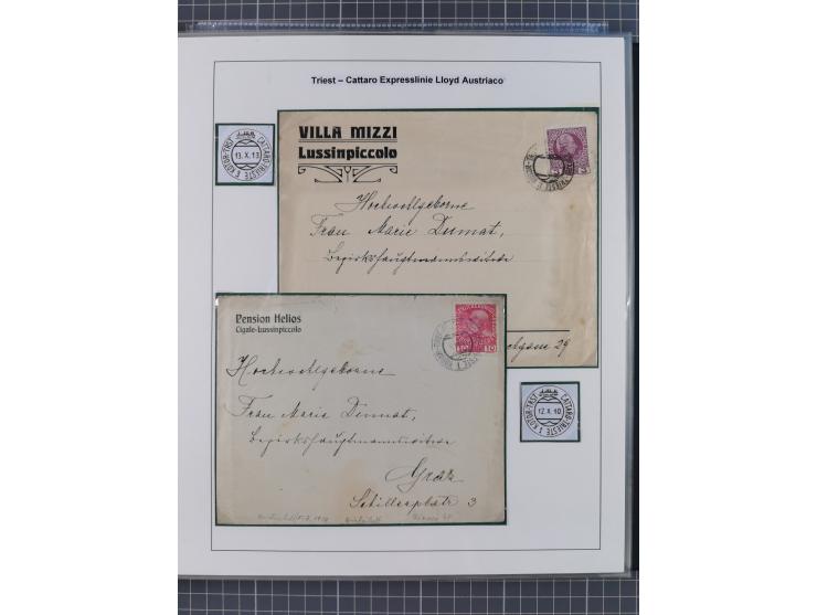 1869/1915, reichhaltige Schiffspost-Sammlung mit über 60 Briefen und Karten, inklusive Ungarn-Kroatien, viele interessante St