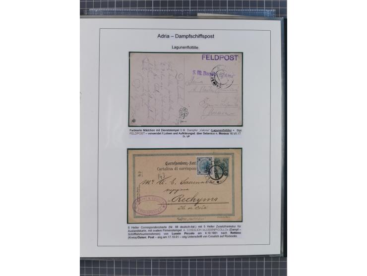 1869/1915, reichhaltige Schiffspost-Sammlung mit über 60 Briefen und Karten, inklusive Ungarn-Kroatien, viele interessante St