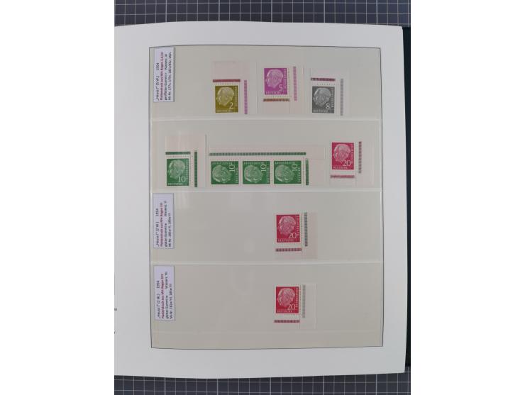 1951/2020, postfrische Sammlung “ Dauerserien Eckrandstücke”, ab Posthornsatz kpl. unsigniert und ungefaltet, einwandfrei (FA