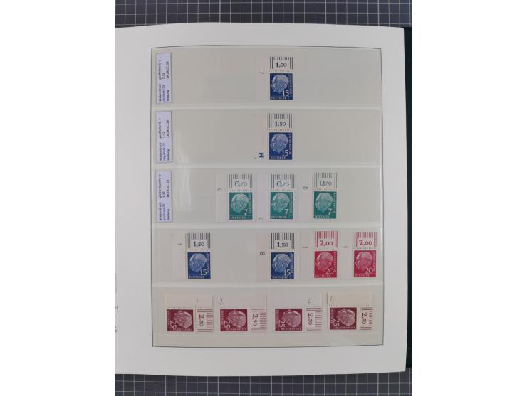 1951/2020, postfrische Sammlung “ Dauerserien Eckrandstücke”, ab Posthornsatz kpl. unsigniert und ungefaltet, einwandfrei (FA