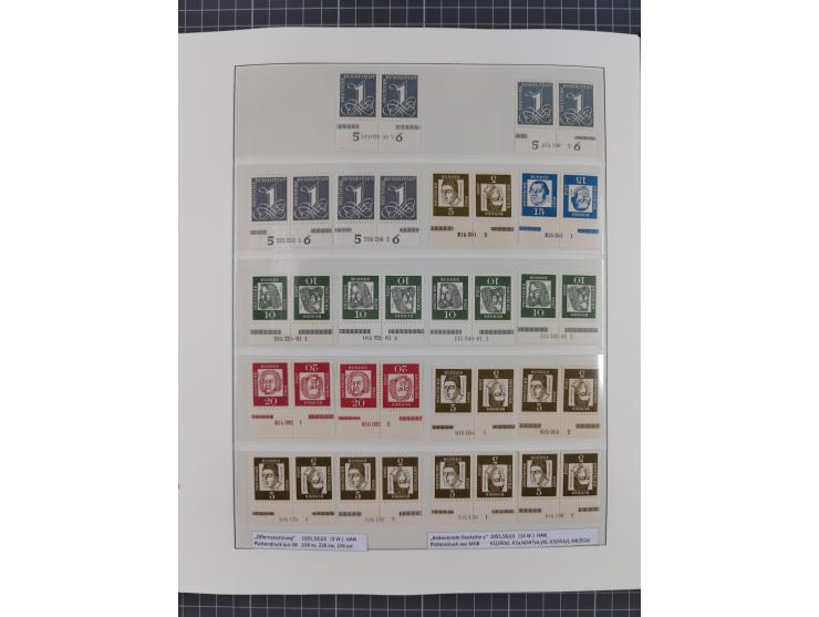 1951/2020, postfrische Sammlung “ Dauerserien Eckrandstücke”, ab Posthornsatz kpl. unsigniert und ungefaltet, einwandfrei (FA