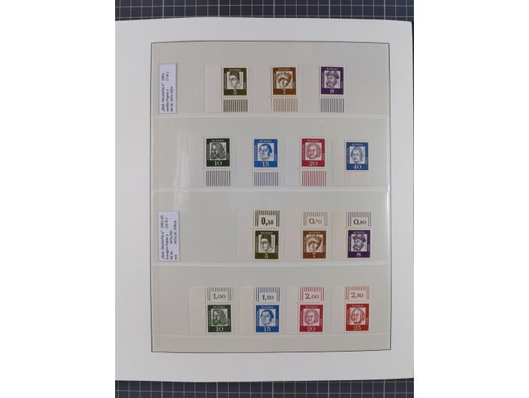 1951/2020, postfrische Sammlung “ Dauerserien Eckrandstücke”, ab Posthornsatz kpl. unsigniert und ungefaltet, einwandfrei (FA