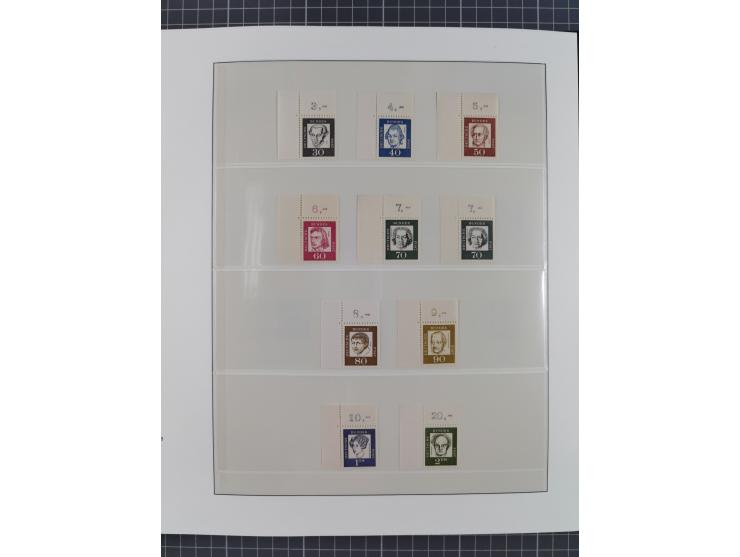 1951/2020, postfrische Sammlung “ Dauerserien Eckrandstücke”, ab Posthornsatz kpl. unsigniert und ungefaltet, einwandfrei (FA