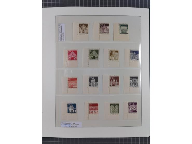 1951/2020, postfrische Sammlung “ Dauerserien Eckrandstücke”, ab Posthornsatz kpl. unsigniert und ungefaltet, einwandfrei (FA