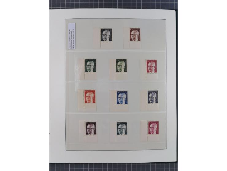 1951/2020, postfrische Sammlung “ Dauerserien Eckrandstücke”, ab Posthornsatz kpl. unsigniert und ungefaltet, einwandfrei (FA