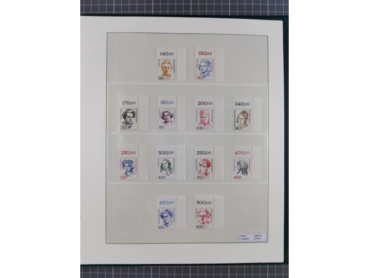 1951/2020, postfrische Sammlung “ Dauerserien Eckrandstücke”, ab Posthornsatz kpl. unsigniert und ungefaltet, einwandfrei (FA