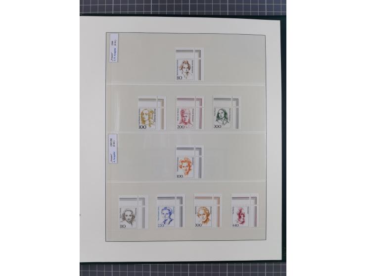 1951/2020, postfrische Sammlung “ Dauerserien Eckrandstücke”, ab Posthornsatz kpl. unsigniert und ungefaltet, einwandfrei (FA