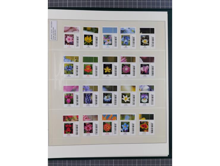 1951/2020, postfrische Sammlung “ Dauerserien Eckrandstücke”, ab Posthornsatz kpl. unsigniert und ungefaltet, einwandfrei (FA