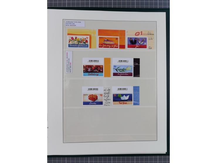 1951/2020, postfrische Sammlung “ Dauerserien Eckrandstücke”, ab Posthornsatz kpl. unsigniert und ungefaltet, einwandfrei (FA