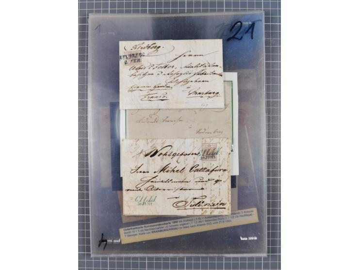 1850/1914, kleine gestempelte Partie mit 16 Briefen und Karten, dabei bessere Stücke mit u.a. Mi.-Nr. 3X (gefaltet) mit “LEOB